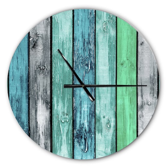 Designart Painted Wooden Planks Wall Clock
